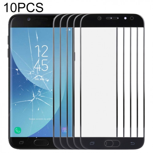 Pour Samsung Galaxy J5 (2017) / J530 10pcs Lentille en verre extérieure de l'écran avant (Noir) SH52BL724-06