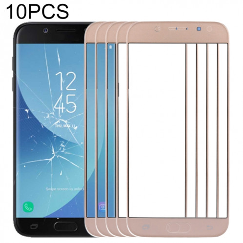 Pour Samsung Galaxy J5 (2017) / J530 10pcs lentille extérieure en verre d'écran avant (or) SH52JL898-06