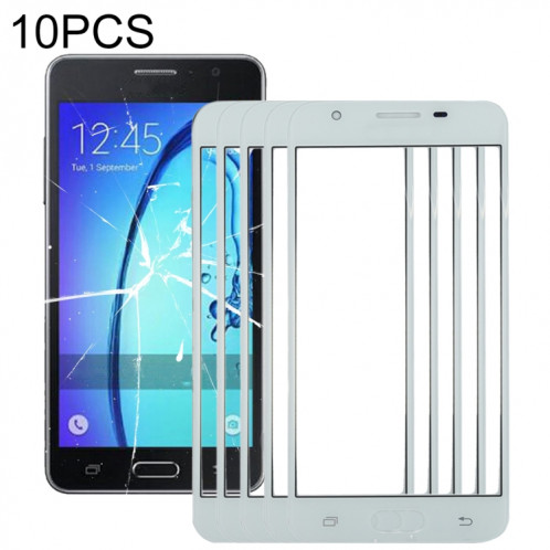 Pour Samsung Galaxy On5 / G550 10pcs Lentille en verre extérieure de l'écran avant (Blanc) SH57WL1264-06