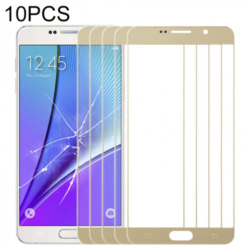 Pour Samsung Galaxy Note 5 10pcs Lentille en verre extérieure de l'écran avant (or) SH570J510-06