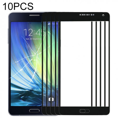 Pour Samsung Galaxy A7 (2015) 10pcs Lentille en verre extérieure de l'écran avant (Noir) SH573B251-05