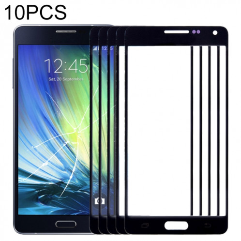 Pour Samsung Galaxy A5 / A500 10pcs Lentille en verre extérieure de l'écran avant (Noir) SH574B1199-06