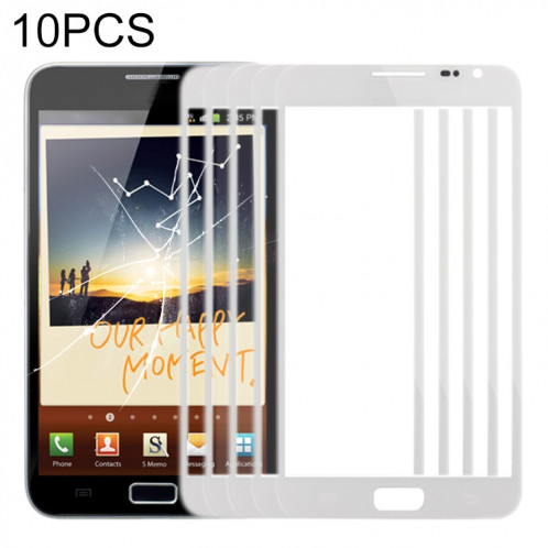 Pour Samsung Galaxy Note N7000 / i9220 10pcs Lentille en verre extérieure de l'écran avant (Blanc) SH83WL1441-05