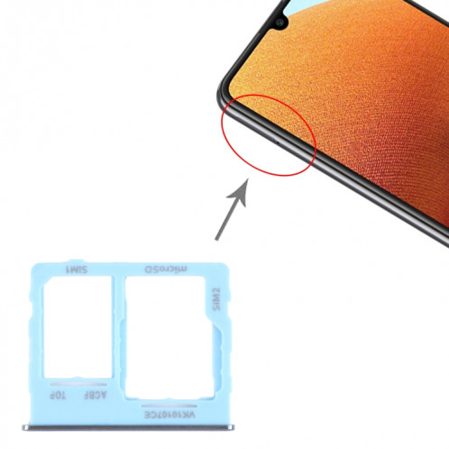 Pour Samsung Galaxy A32 5G SM-A326B Plateau de carte SIM + Plateau de carte SIM / Plateau de carte Micro SD (Bleu) SH600L910-04
