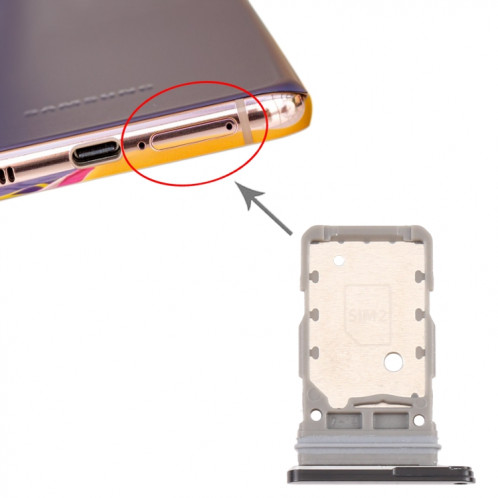 Pour Samsung Galaxy S21 / S21+ / S21 Ultra Plateau de carte SIM + Plateau de carte SIM (Noir) SH612B766-04