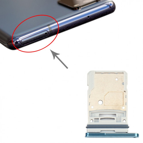 Pour Samsung Galaxy S20 FE 5G SM-G781B Plateau de carte SIM + Plateau de carte Micro SD (Bleu) SH616L986-04
