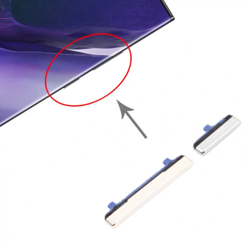 Pour Samsung Galaxy Note20 Ultra Bouton d'alimentation et bouton de contrôle du volume (argent) SH676S822-04