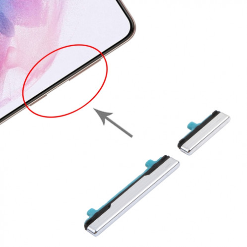 Pour le bouton d'alimentation et le bouton de contrôle du volume Samsung Galaxy S21 + 5G (argent) SH678S1847-04