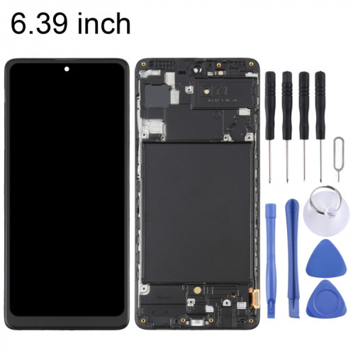 Écran LCD OLED pour Samsung Galaxy A71 SM-A715 (6,39 pouces) Ensemble complet de numériseur avec cadre (Noir) SH682B214-06