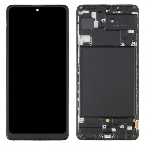 Écran LCD OLED pour Samsung Galaxy A71 SM-A715 (6,39 pouces) Ensemble complet de numériseur avec cadre (Noir) SH682B214-06