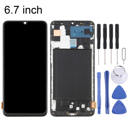 Écran LCD OLED pour Samsung Galaxy A70 SM-A705 Assemblage complet du numériseur avec cadre (6,7 pouces) (Noir) SH691B1016-06