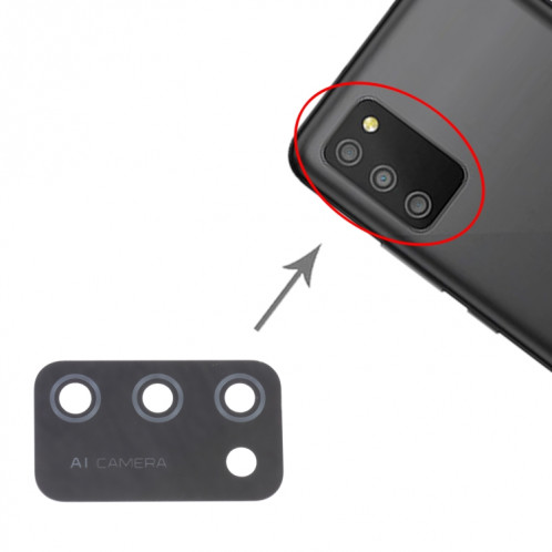 Pour Samsung Galaxy M02S SM-M025 Objectif de caméra arrière 10pcs SH2715554-04