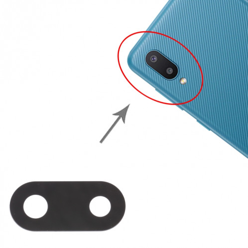 Pour Samsung Galaxy M02 SM-M022 Objectif de caméra arrière 10pcs SH2716203-04