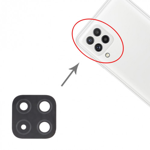 Pour Samsung Galaxy A22 SM-A225 Objectif de caméra arrière 10pcs SH2718154-04