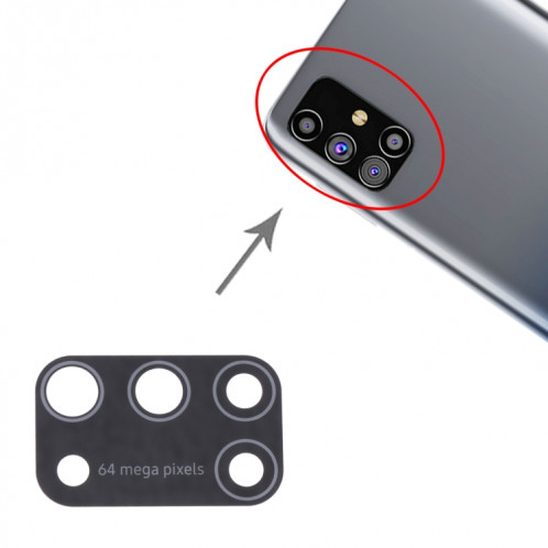 Pour Samsung Galaxy M31s SM-M317 Objectif de caméra arrière 10pcs SH2725230-04