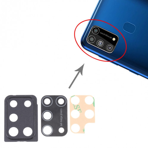 Pour Samsung Galaxy M31 / Galaxy M31 Prime SM-M315 10pcs Couvercle d'objectif d'appareil photo (Noir) SH730B1276-04