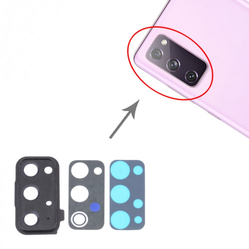 Pour Samsung Galaxy S20 FE 5G SM-G781 10 pièces Couvercle d'objectif d'appareil photo (Noir) SH733B457-04