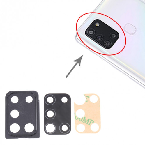 Pour Samsung Galaxy A21s SM-A217 10 pièces Couvercle d'objectif d'appareil photo (Noir) SH739B1788-04