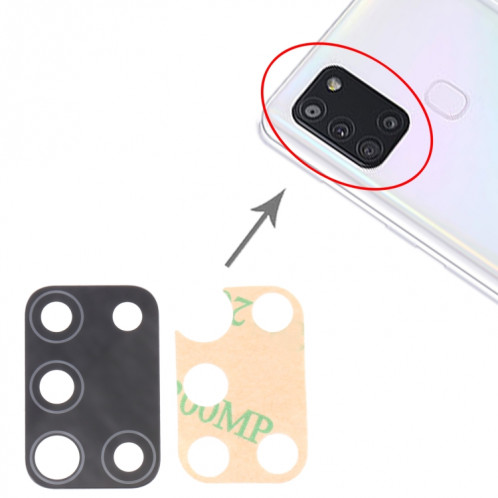 Pour Samsung Galaxy A21s SM-A217 Objectif de caméra arrière 10pcs SH2740782-04