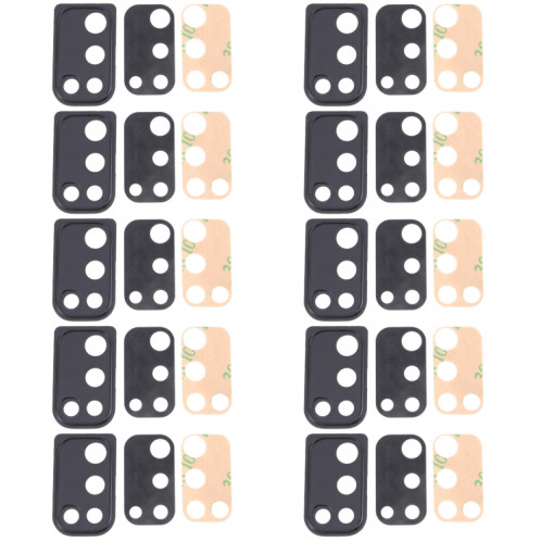 Pour Samsung Galaxy M21 SM-M215 10 pièces Couvercle d'objectif d'appareil photo (Noir) SH743B468-04
