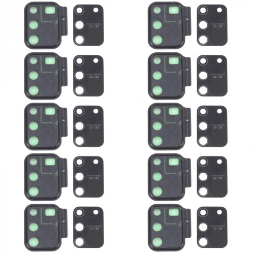 Pour Samsung Galaxy S10 Lite SM-G770 10 pièces Couvercle d'objectif d'appareil photo (Noir) SH751B1419-04