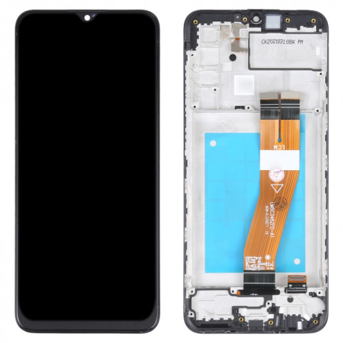 Écran LCD en matériau TFT et ensemble complet de numériseur avec cadre pour Samsung Galaxy M02s (noir) SH801B1823-05