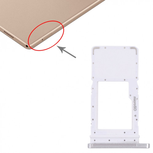 Pour Samsung Galaxy Tab A7 10.4 (2020) Plateau de carte Micro SD SM-T505 (Blanc) SH879W1302-04