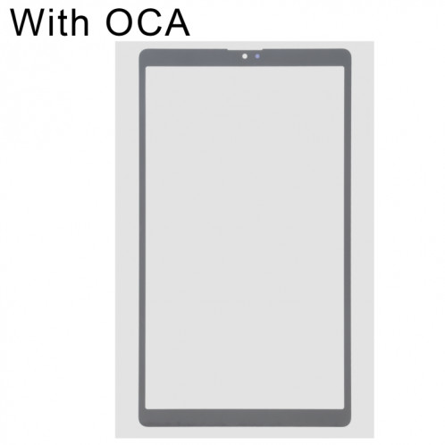 Pour Samsung Galaxy Tab A7 Lite SM-T225 LTE Lentille extérieure en verre avec adhésif OCA optiquement transparent (noir) SH943B890-06