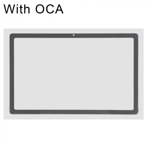Pour Samsung Galaxy Tab A7 10.4 (2020) SM-T500/T505 Lentille extérieure en verre d'écran avant avec adhésif optiquement transparent OCA (noir) SH948B155-06