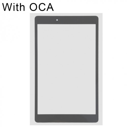 Pour Samsung Galaxy Tab A 8.0 (2019) SM-T295 (Version LTE) Lentille extérieure en verre de l'écran avant avec adhésif optiquement transparent OCA (noir) SH953B1050-06