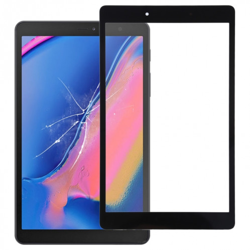 Pour Samsung Galaxy Tab A 8.0 (2019) SM-T290 (version WIFI) Lentille extérieure en verre de l'écran avant avec adhésif optiquement transparent OCA (noir) SH954B1431-06