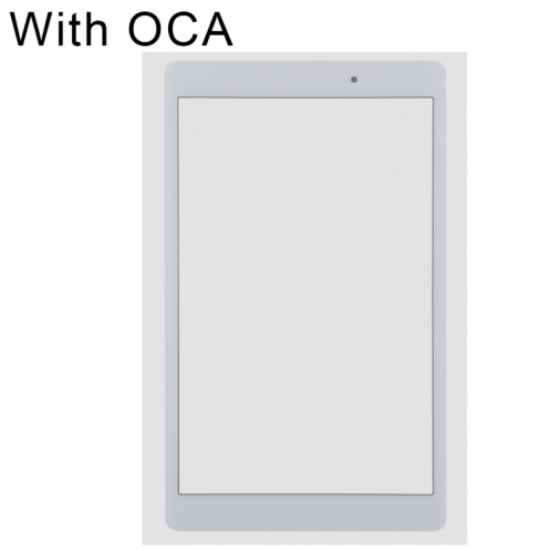 Pour Samsung Galaxy Tab A 8.0 (2019) SM-T290 (version WIFI) Lentille extérieure en verre de l'écran avant avec adhésif optiquement transparent OCA (blanc) SH954W1268-06