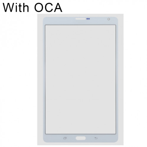 Pour Samsung Galaxy Tab S 8.4 LTE / T705 Lentille extérieure en verre avec adhésif OCA optiquement transparent (blanc) SH59WL336-06