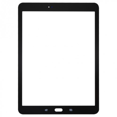 Pour Samsung Galaxy Tab S2 9.7 / T810 / T813 / T815 / T820 / T825 Lentille extérieure en verre de l'écran avant avec adhésif optiquement transparent OCA (noir) SH61BL972-06