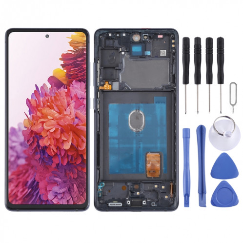 Écran LCD Super AMOLED d'origine pour Samsung Galaxy S20 FE 4G SM-G780 Assemblage complet du numériseur avec cadre (Bleu) SH010L1981-06