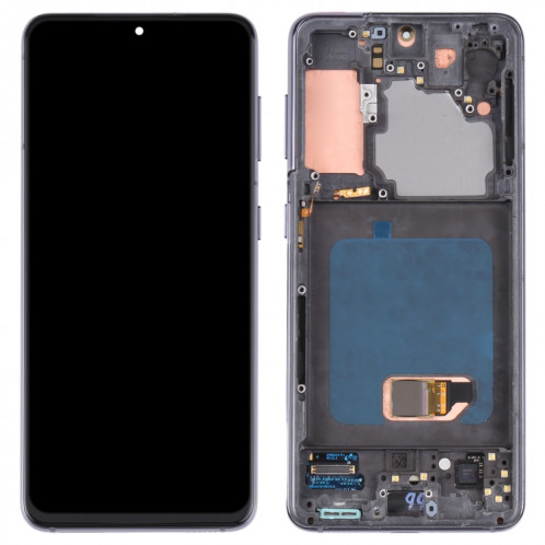 Écran LCD Super AMOLED d'origine pour Samsung Galaxy S21 4G/S21 5G SM-G990 SM-G991 Assemblage complet du numériseur avec cadre (Noir) SH045B1879-05