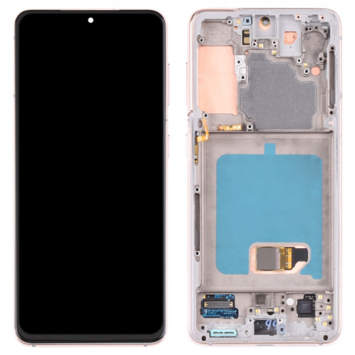 Écran LCD Super AMOLED d'origine pour Samsung Galaxy S21 4G/S21 5G SM-G990 SM-G991 Assemblage complet du numériseur avec cadre (Or) SH045J1907-05