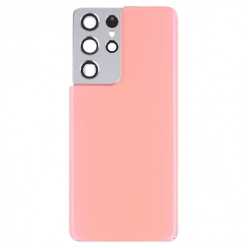 Couverture arrière de la batterie avec couvercle de la lentille de caméra pour Samsung Galaxy S21 Ultra 5G (rose) SH67FL411-06