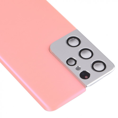Couverture arrière de la batterie avec couvercle de la lentille de caméra pour Samsung Galaxy S21 Ultra 5G (rose) SH67FL411-06