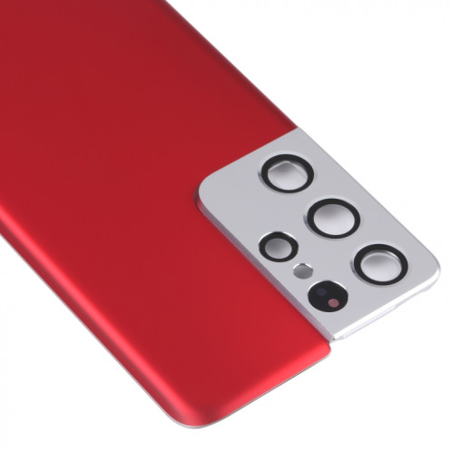 Couverture arrière de la batterie avec couvercle de la lentille de caméra pour Samsung Galaxy S21 Ultra 5G (rouge) SH67RL1545-06