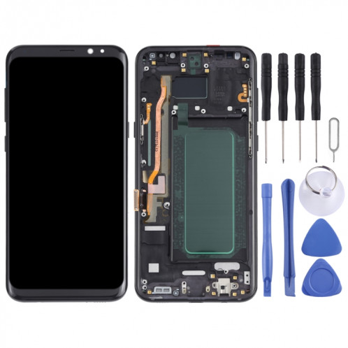 Écran LCD OLED pour Samsung Galaxy S8+ SM-G955 Assemblage complet du numériseur avec cadre (Noir) SH099B534-06