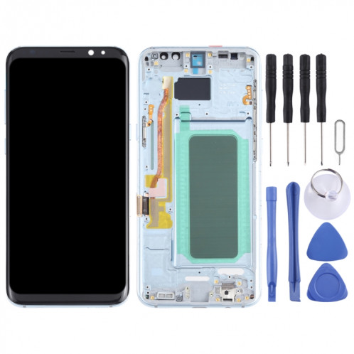 Écran LCD OLED pour Samsung Galaxy S8+ SM-G955 avec numériseur complet avec cadre (Bleu) SH099L828-06