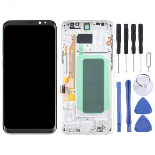 Écran LCD OLED pour Samsung Galaxy S8+ SM-G955 Assemblage complet du numériseur avec cadre (Argent) SH099S965-06