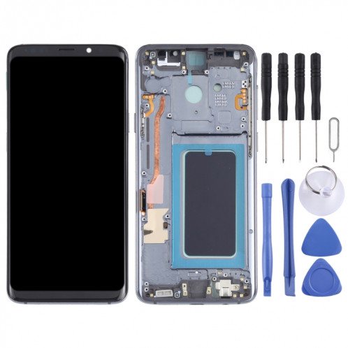Écran LCD OLED pour Samsung Galaxy S9+ SM-G965 Assemblage complet du numériseur avec cadre (Gris) SH100H566-06