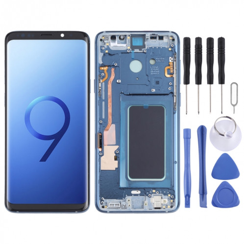 Écran LCD OLED pour Samsung Galaxy S9+ SM-G965 Assemblage complet du numériseur avec cadre (Bleu) SH100L454-06