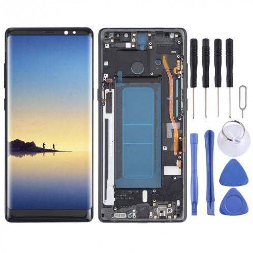 Écran LCD OLED pour Samsung Galaxy Note 8 SM-N950 Assemblage complet du numériseur avec cadre (Noir) SH101B848-06