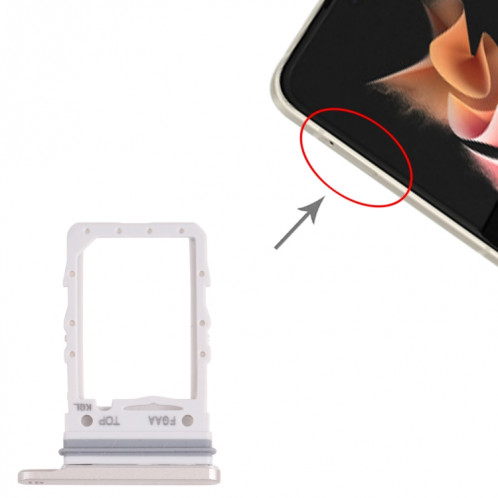 Pour Samsung Galaxy Z Flip3 5G SM-F711 Plateau de carte SIM d'origine (Argent) SH106S383-04