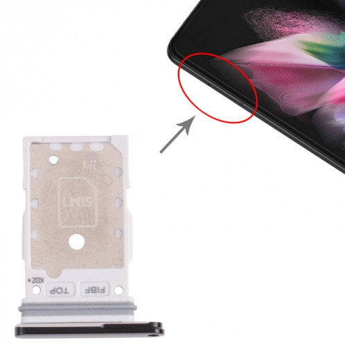 Pour Samsung Galaxy Z Fold3 5G SM-F926 Plateau de carte SIM d'origine + Plateau de carte SIM (Noir) SH108B1353-04