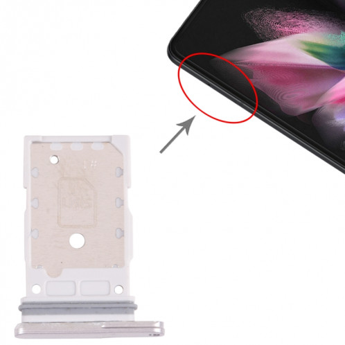 Pour Samsung Galaxy Z Fold3 5G SM-F926 Plateau de carte SIM d'origine + Plateau de carte SIM (Argent) SH108S814-04