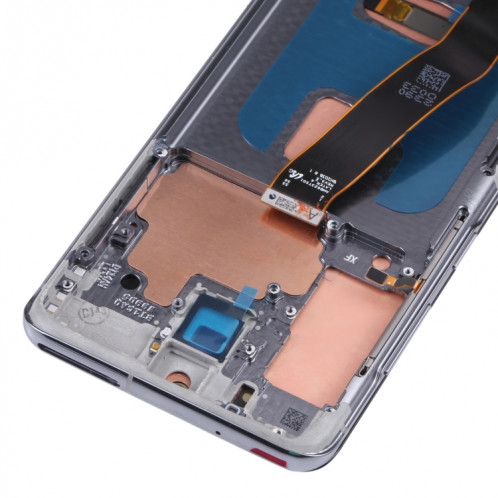 Écran LCD Super AMOLED d'origine avec assemblage complet de numériseur avec cadre pour Samsung Galaxy S20 5G SM-G981B (argent) SH110S1491-05